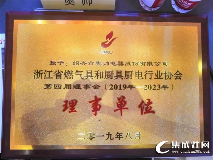 奧帥集成灶榮獲2019年度行業(yè)裝置發(fā)明獎(jiǎng)！為行業(yè)的和諧發(fā)展做出了重大貢獻(xiàn)