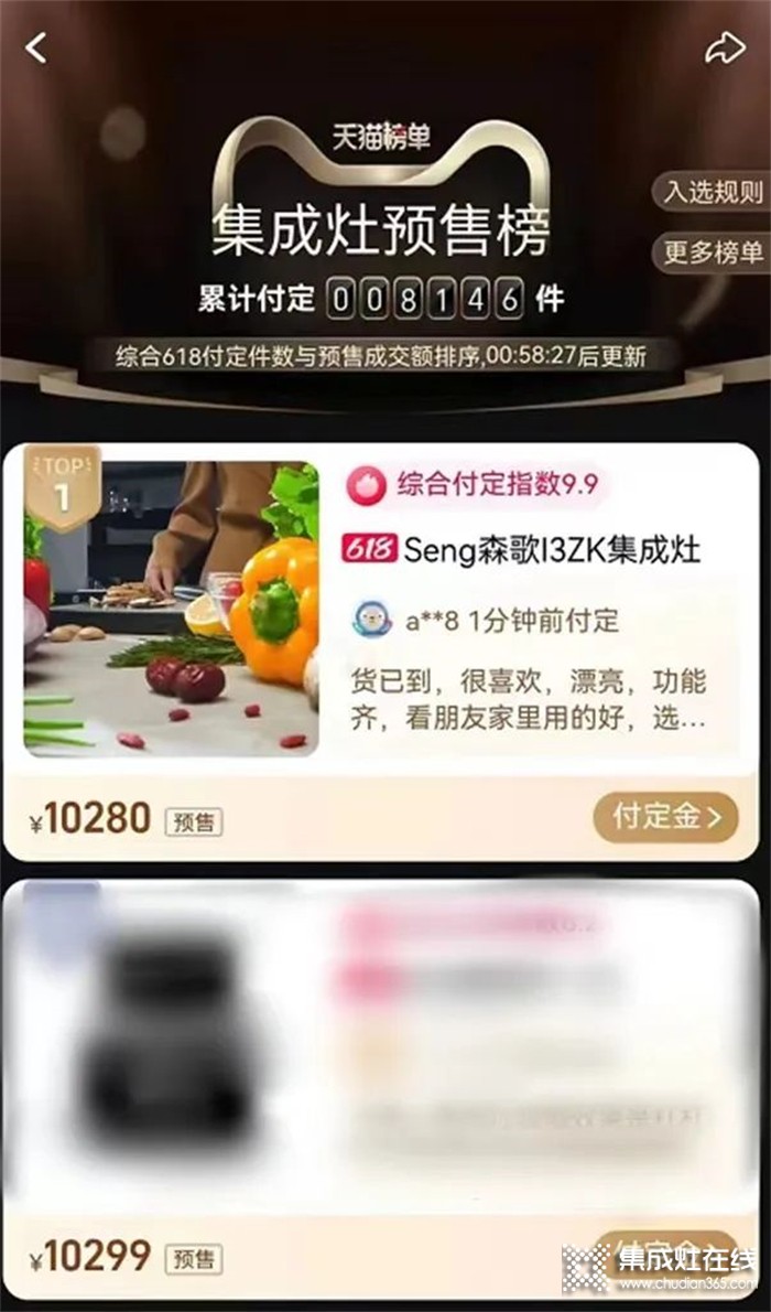 1小時(shí)3000臺！預(yù)售NO.1！森歌i3ZK集成灶強(qiáng)勢再登熱銷巔峰！