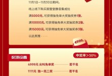 廚壹堂靜音集成灶天貓雙十一，4999元免單大獎抽不停！